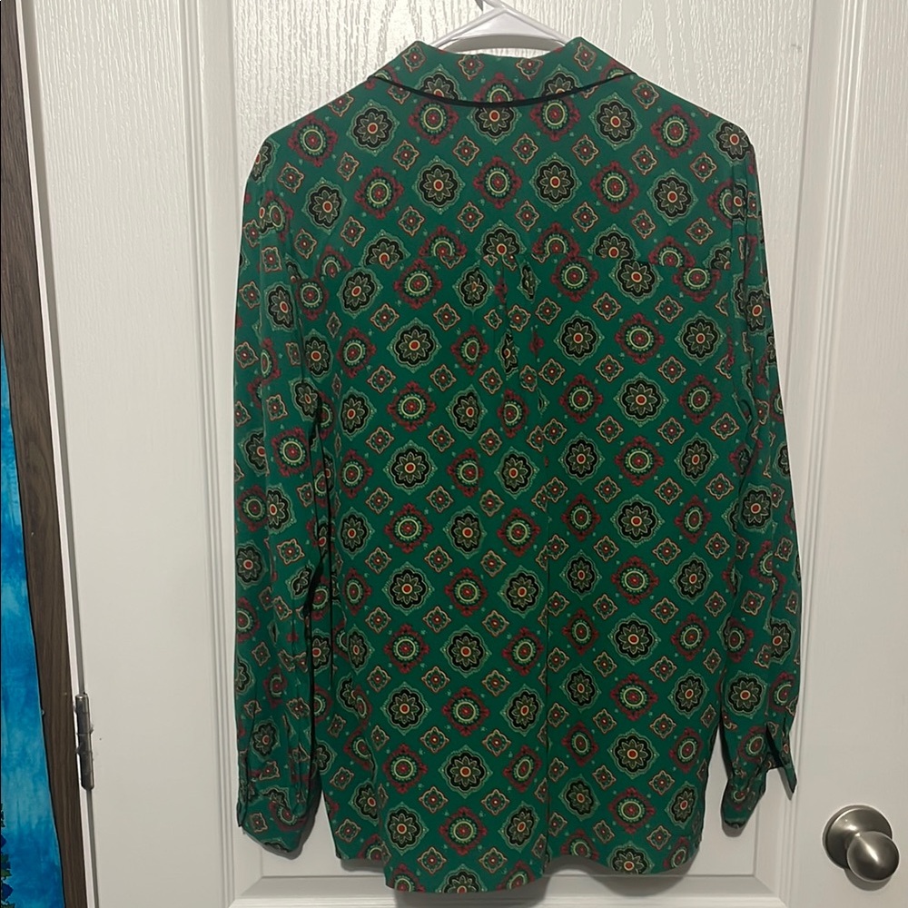 Vintage 70s Pendleton Green Patterned Button-Up B… - image 4